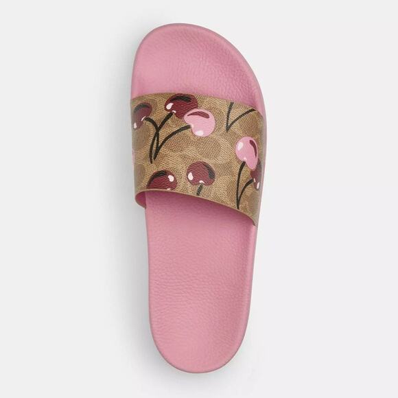 🍒 Coach Udele Sport Slide In Signature Canvas With Cherry Print - Picture 4 of 11